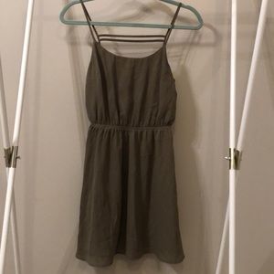 olive chiffon tank dress